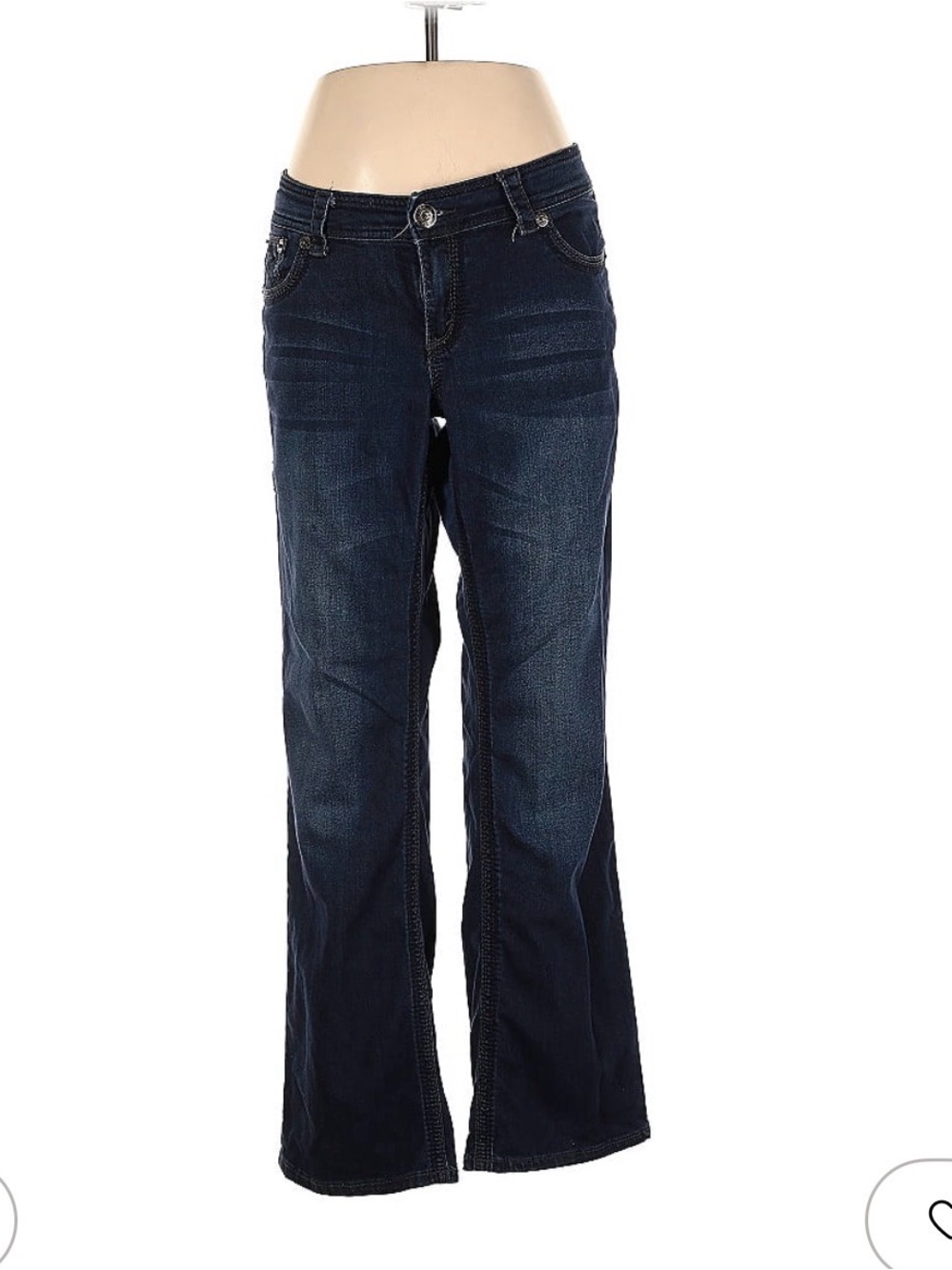 Seven7 Luxe Bootcut Jeans Size 14 Dark Wash Stretch Mid Rise Premium Denim